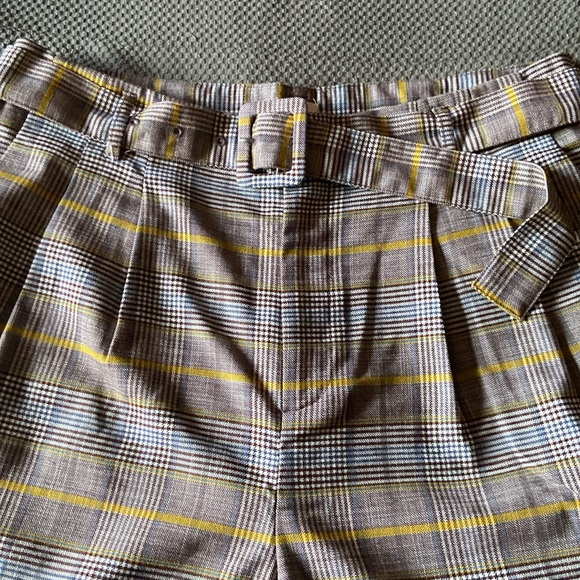 A New Day Belted Pleat Front Plaid Pant Size 10 - Picture 3 of 13